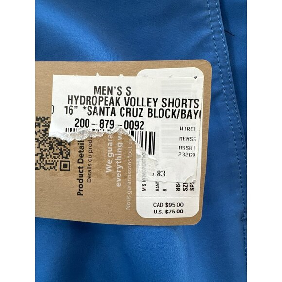 Patagonia Hydropeak Volley Shorts Men Small Blue Green 16" Outseam Quick Dry NWT - Picture 5 of 5